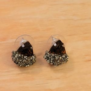 Faux topaz and pyrite earrings
